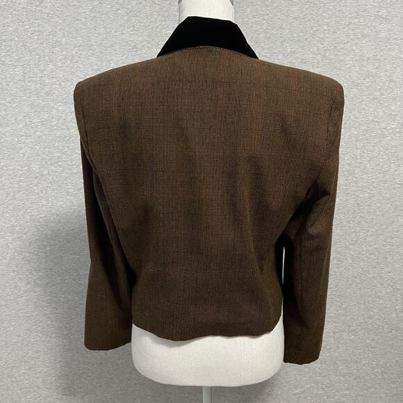 Vintage Collections Internationale Blazer Womens Medium Velvet Collar Equestrian - Picture 4 of 12